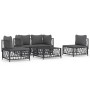 Garden furniture set 5 pieces and anthracite gray steel cushions by vidaXL, Garden sets - Ref: Foro24-3186837, Price: 400,17 ...