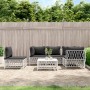 6-piece garden furniture set with white steel cushions by vidaXL, Garden sets - Ref: Foro24-3186886, Price: 451,63 €, Discoun...