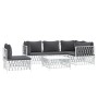 6-piece garden furniture set with white steel cushions by vidaXL, Garden sets - Ref: Foro24-3186886, Price: 451,63 €, Discoun...