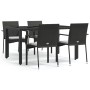 Set de muebles jardín 5 pzas con cojines ratán sintético negro de vidaXL, Conjuntos de jardín - Ref: Foro24-3184977, Precio: ...