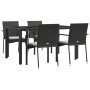 Set de muebles jardín 5 pzas con cojines ratán sintético negro de vidaXL, Conjuntos de jardín - Ref: Foro24-3184977, Precio: ...