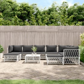 10-piece garden furniture set with cushions white steel by vidaXL, Garden sets - Ref: Foro24-3186930, Price: 700,29 €, Discou...