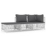 3-piece garden furniture set with white steel cushions by vidaXL, Garden sets - Ref: Foro24-3186846, Price: 212,99 €, Discoun...