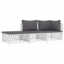 3-piece garden furniture set with white steel cushions by vidaXL, Garden sets - Ref: Foro24-3186846, Price: 212,99 €, Discoun...