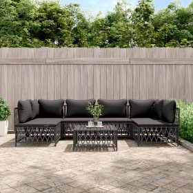 7-piece garden furniture set with anthracite steel cushions by vidaXL, Garden sets - Ref: Foro24-3186911, Price: 563,50 €, Di...