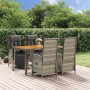 5-teiliges Garten-Essset mit grauen Kissen aus synthetischem Rattan von vidaXL, Gartensets - Ref: Foro24-3185046, Preis: 772,...