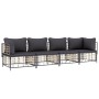 Garden furniture set 4 pieces and anthracite PE rattan cushions by vidaXL, Outdoor sofas - Ref: Foro24-3186699, Price: 316,78...