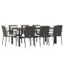 9-piece garden dining set and black synthetic rattan cushions by vidaXL, Garden sets - Ref: Foro24-3157968, Price: 713,19 €, ...