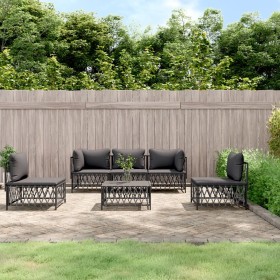 Gartenmöbel-Set 6-teilig und anthrazitgraue Stahlkissen von vidaXL, Gartensets - Ref: Foro24-3186841, Preis: 475,99 €, Rabatt: %