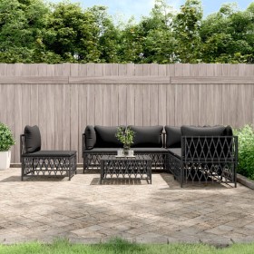 6-teiliges Gartenmöbel-Set mit anthrazitgrauen Stahlkissen von vidaXL, Gartensets - Ref: Foro24-3186887, Preis: 486,53 €, Rab...