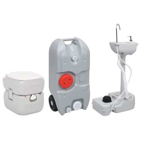 Toilet set with sink and portable water tank for camping by vidaXL, Camping and hiking - Ref: Foro24-3186671, Price: 374,04 €...