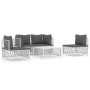 5-piece garden furniture set and white steel cushions by vidaXL, Garden sets - Ref: Foro24-3186836, Price: 366,45 €, Discount: %