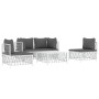 5-piece garden furniture set and white steel cushions by vidaXL, Garden sets - Ref: Foro24-3186836, Price: 366,45 €, Discount: %