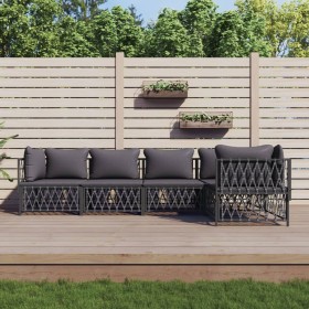 5-teiliges Gartenmöbel-Set mit anthrazitfarbenen Stahlkissen von vidaXL, Gartensets - Ref: Foro24-3186873, Preis: 415,99 €, R...