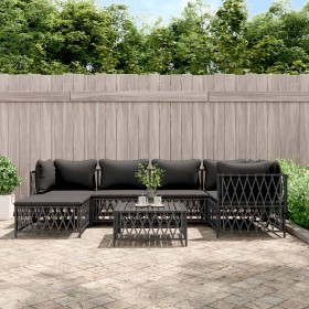 7-piece garden furniture set with anthracite steel cushions by vidaXL, Garden sets - Ref: Foro24-3186895, Price: 534,99 €, Di...