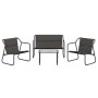 4-piece garden furniture set with anthracite grey steel cushions by vidaXL, Garden sets - Ref: Foro24-3186934, Price: 168,71 ...