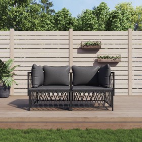 Garden furniture set 2 pieces and anthracite gray steel cushions by vidaXL, Garden sets - Ref: Foro24-3186813, Price: 173,93 ...