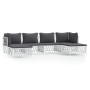 6-piece garden furniture set with cushions white steel by vidaXL, Garden sets - Ref: Foro24-3186900, Price: 420,89 €, Discoun...