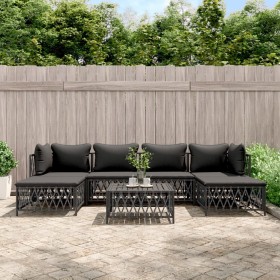 7-teiliges Gartenmöbel-Set mit anthrazitfarbenen Stahlkissen von vidaXL, Gartensets - Ref: Foro24-3186903, Preis: 500,99 €, R...