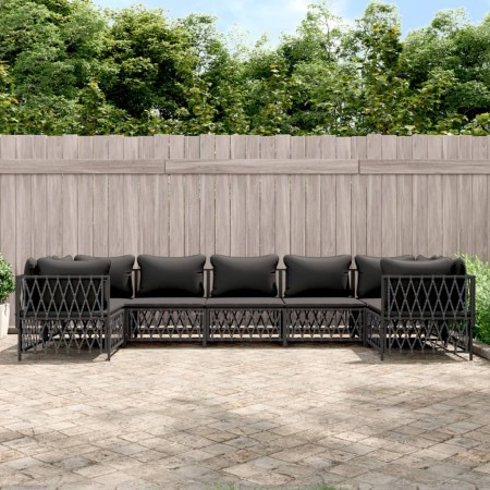 Garden furniture set 7 pieces and anthracite gray steel cushions by vidaXL, Garden sets - Ref: Foro24-3186923, Price: 579,36 ...