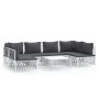 7-piece steel garden furniture set with white cushions by vidaXL, Garden sets - Ref: Foro24-3186910, Price: 509,99 €, Discoun...