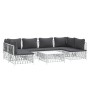 7-piece steel garden furniture set with white cushions by vidaXL, Garden sets - Ref: Foro24-3186910, Price: 508,44 €, Discoun...