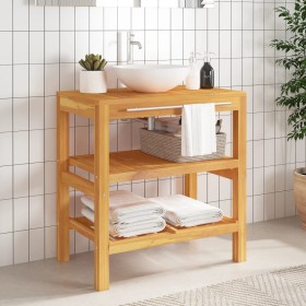 Washbasin cabinet with 2 solid wood shelves 74x45x75 cm by vidaXL, bathroom vanities - Ref: Foro24-353955, Price: 162,01 €, D...