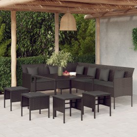 6-piece garden dining set with black synthetic rattan cushions by vidaXL, Garden sets - Ref: Foro24-3186650, Price: 529,99 €,...