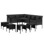 Set comedor de jardín 6 pzas con cojines ratán sintético negro de vidaXL, Conjuntos de jardín - Ref: Foro24-3186650, Precio: ...