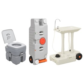 Toilet set with sink and portable water tank for camping by vidaXL, Camping and hiking - Ref: Foro24-3186677, Price: 509,29 €...