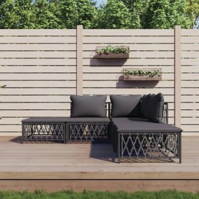 5-teiliges Gartenmöbel-Set mit anthrazitfarbenen Stahlkissen von vidaXL, Gartensets - Ref: Foro24-3186883, Preis: 356,20 €, R...