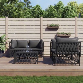 5-piece garden furniture set with anthracite grey steel cushions by vidaXL, Garden sets - Ref: Foro24-3186825, Price: 408,16 ...