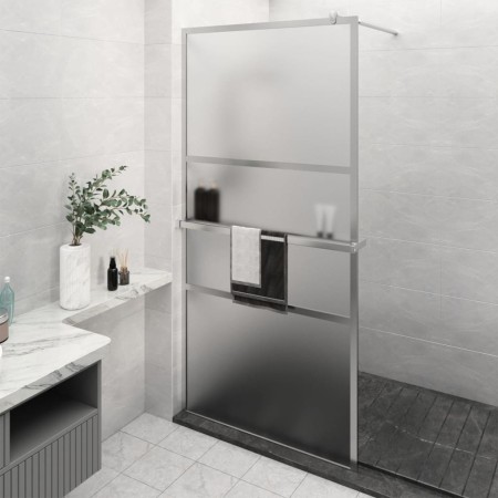 Shower screen with ESG glass shelf and chrome aluminum 115x195cm by vidaXL, Shower walls and screens - Ref: Foro24-3185505, P...