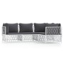 4-piece garden furniture set and white steel cushions by vidaXL, Garden sets - Ref: Foro24-3186868, Price: 327,67 €, Discount: %