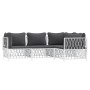 4-piece garden furniture set and white steel cushions by vidaXL, Garden sets - Ref: Foro24-3186868, Price: 327,67 €, Discount: %