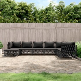 8-teiliges Gartenmöbel-Set mit anthrazitfarbenen Stahlkissen von vidaXL, Gartensets - Ref: Foro24-3186913, Preis: 630,13 €, R...