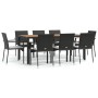 9-piece garden dining set with black synthetic rattan cushions. by vidaXL, Garden sets - Ref: Foro24-3184992, Price: 624,80 €...