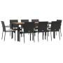 9-piece garden dining set with black synthetic rattan cushions. by vidaXL, Garden sets - Ref: Foro24-3184992, Price: 624,80 €...