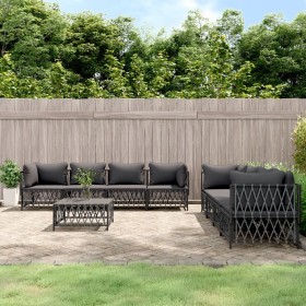 Garden furniture set 9 pieces with anthracite gray steel cushions by vidaXL, Garden sets - Ref: Foro24-3186831, Price: 728,99...