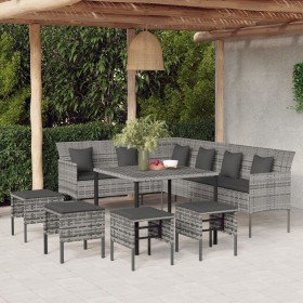 6-piece garden dining set with gray synthetic rattan cushions by vidaXL, Garden sets - Ref: Foro24-3186651, Price: 422,11 €, ...