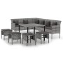 Set de comedor de jardín 6 pzas y cojines ratán sintético gris de vidaXL, Conjuntos de jardín - Ref: Foro24-3186651, Precio: ...