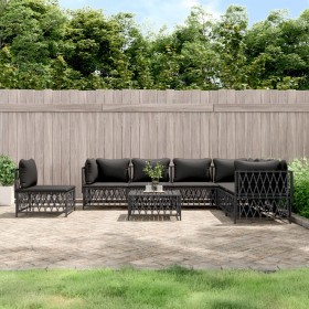 8-piece garden furniture set with anthracite steel cushions by vidaXL, Garden sets - Ref: Foro24-3186891, Price: 636,99 €, Di...