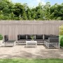 8-teiliges Gartenmöbel-Set mit Kissen aus weißem Stahl von vidaXL, Gartensets - Ref: Foro24-3186890, Preis: 593,15 €, Rabatt: %