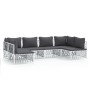 6-piece garden furniture set with white steel cushions by vidaXL, Garden sets - Ref: Foro24-3186908, Price: 455,21 €, Discoun...