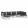 6-piece garden furniture set with white steel cushions by vidaXL, Garden sets - Ref: Foro24-3186908, Price: 455,21 €, Discoun...