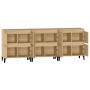 Sideboards 3 pcs Sonoma oak plywood 60x35x70 cm by vidaXL, Sideboards - Ref: Foro24-3185778, Price: 174,99 €, Discount: %