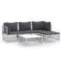 5-piece garden furniture set and white steel cushions by vidaXL, Garden sets - Ref: Foro24-3186862, Price: 349,36 €, Discount: %