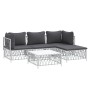 5-piece garden furniture set and white steel cushions by vidaXL, Garden sets - Ref: Foro24-3186862, Price: 349,36 €, Discount: %