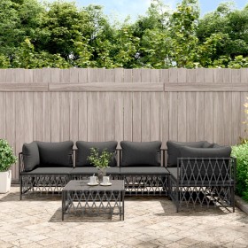 6-piece garden furniture set with anthracite steel cushions by vidaXL, Garden sets - Ref: Foro24-3186875, Price: 477,99 €, Di...