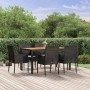 7-teiliges Garten-Essset und schwarze Kissen aus synthetischem Rattan von vidaXL, Gartensets - Ref: Foro24-3185014, Preis: 46...